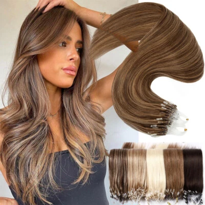 200 Strähnen Microring Remy Extensions Haarverlängerung Echthaar Nano Bonding 1G - Bild 1 von 4