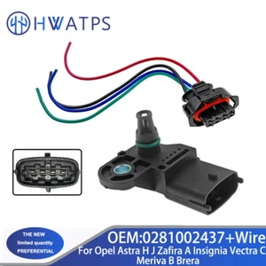 0281002437 MAP Sensor &Wire For Fiat Croma Doblo Opel Vectra Astra Signum Zafira - Foto 1 di 6