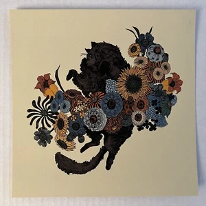 RICK WITH FLOWERS ART PRINT JESSICA SEAMANS LANDLAND LIMITED EDITION CATS  - Picture 1 of 3