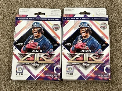 Topps Fire 2020 MLB Fire Baseball Trading Card 2 Hanger Boxes NEW Damaged Boxes - Image 1 of 3