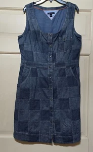 Tommy Hilfiger Sleeveless Patchwork Women Denim Dress Scoop Neck US Size 12 - Picture 1 of 8