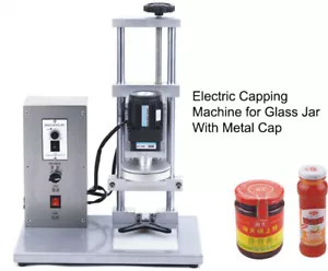 Metal Electric Glass Bottle Lug Capping Machine/Jam Jar Cap Closure Sealer 110V - Picture 1 of 8