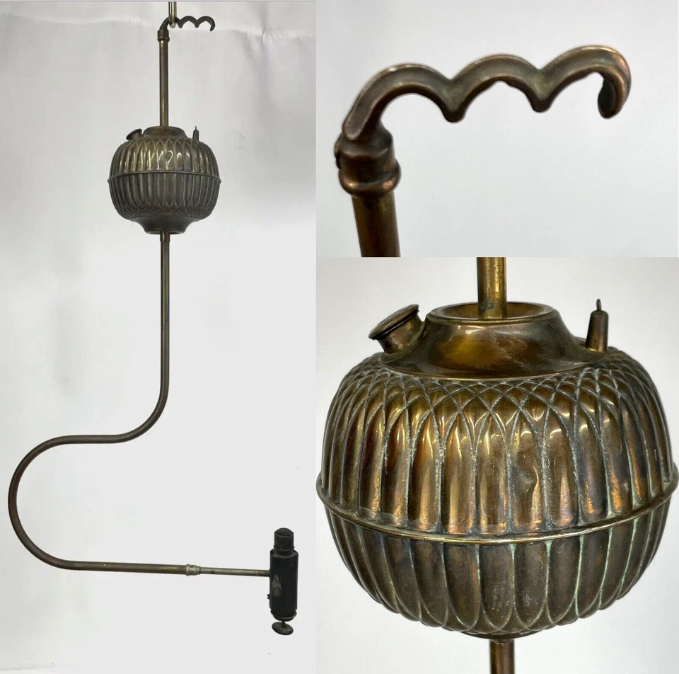 Antiguo soporte de vapor de gas victoriano de colección lámpara colgante de luz de techo colgante Foto 1 de 4