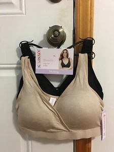 BRAND NEW WOMEN'S SIZE MEDIUM JOYSPUN MATERNITY 2 PACK WRAP FRONT NURSING BRAS - Picture 1 of 7