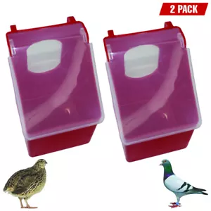 Plastic 1 Hole Quail Pigeon Dove Bird Outside Cage Mount Feeder【2Pack】 - Picture 1 of 7