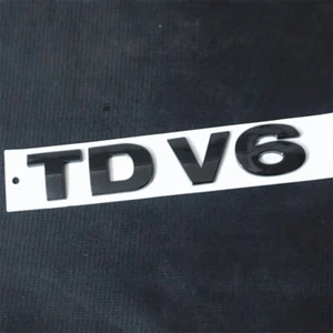 1PC TDV6 Black Glossy Plastic Badge Sticker Decal Emblem HSE Trunk Diesel 3D AWD - Picture 1 of 18