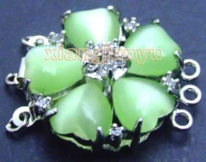 OFERTA Grande 25mm Verde Forma Corazón Natural Pétalo Ojo de Gato 3 Hebras Cierre-gp167 - Imagen 1 de 2