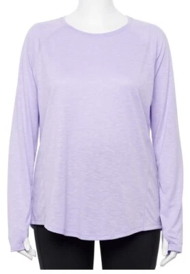 Camiseta para mujer Plus 3X Tek Gear manga larga nueva con etiquetas gimnasio entrenamiento camiseta púrpura Foto 1 de 4