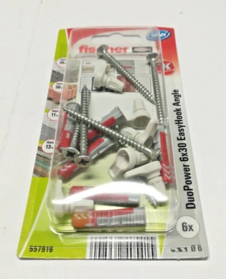 Tasselli Fischer 557916 a gancio 6mm. Duopower Easy Hook, per fissaggi sicuri - Immagine 1 di 4