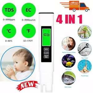 Probador de agua potable 4 en 1 medidor digital TDS PPM herramienta de prueba de pureza de calidad del agua - Imagen 1 de 15