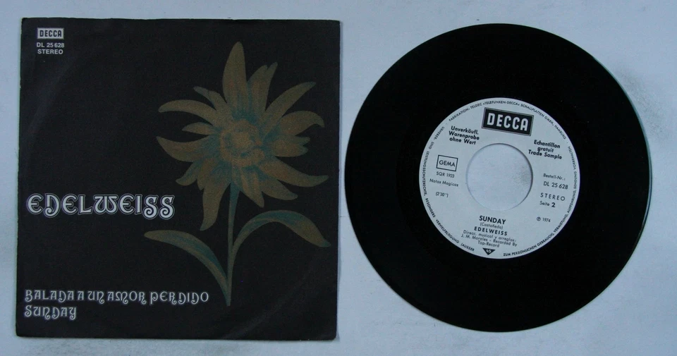 Edelweiss Balada A Un Amor Perdido 7inch Decca 1974 WL Promo Psychedelic Rock - Bild 1 von 1