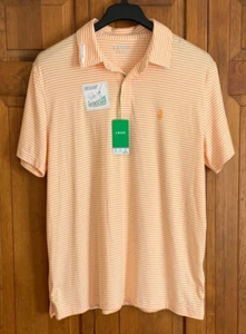 Polo a rayas S/S NUEVO IZOD GOLF para hombre con tecnología Swing Flex y cuello enrollable -L - Imagen 1 de 7