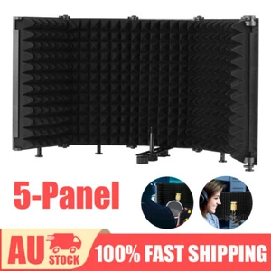 Adjustable 5 Panel Microphone Isolation Shield Vocal Booth for Recording Sound - Picture 1 of 11