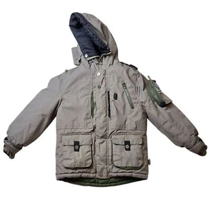 Hawke Sport olive green boys hooded sherpa lined winter coat size 5 - Picture 1 of 15