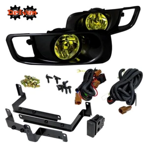 For 99-00 Honda Civic 2/3/4 Dr EK EM Yellow Fog Light Kit Black  Harness Switch  - Picture 1 of 1