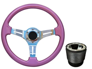 Volante TS Rosa Cromo + Kit Boss para PROTON 018 - Imagen 1 de 6