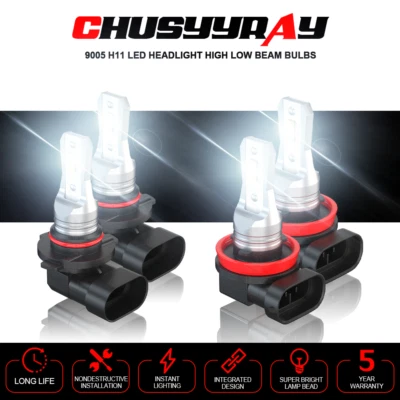 For Acura MDX 2004 2005 2006 4X LED Headlight Bulbs Kit Hi/Lo Beam 6000K White - Image 1 of 4