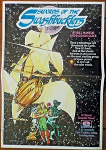 Schwerter der Swashbucklers Werbeplakat 1984 Marvel Epic Comics 17"x11" - Bild 1 von 2
