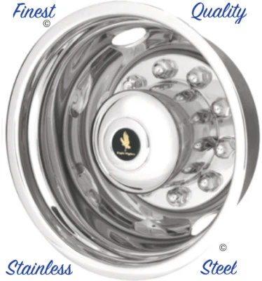 22.5" Freightliner 10 Lug 2 Hole Wheel Simulator Rim Liner Hub Pilot Cover © — 第 1/4 张图片