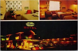 Postal de Lewiston, Idaho de la década de 1960 EL RANCHO MOTEL vistas a la habitación / escena nocturna - sin usar - Imagen 1 de 2