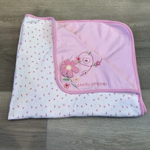 Carters rosa hübsche Prinzessin Babydecke Baumwolle Blumen Blumen Herzen - Bild 1 von 5