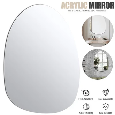 Unique Acrylic Mirror, Asymmetrical Shape Self-Adhesive for Vanity & Home Decor - image 1 of 4