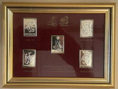 Estampillas conmemorativas de plata 1998 edición limitada XIII Juegos Asiáticos Bangkok #3481 Foto 1 de 4
