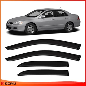 For 03-07 Honda Accord Sedan Sun/Rain Guard Tape-On Window Visors - Picture 1 of 17