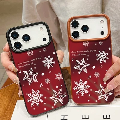 For iPhone 17 16 Pro Max 15 14 13 12 Christmas Snowflake Pattern TPU Case Cover - Image 1 of 4