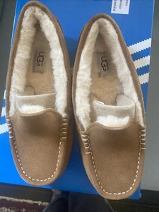 Ugg Genuine Suede Womens Sz 5 Ansley slippers Loafers Tan - Picture 1 of 11