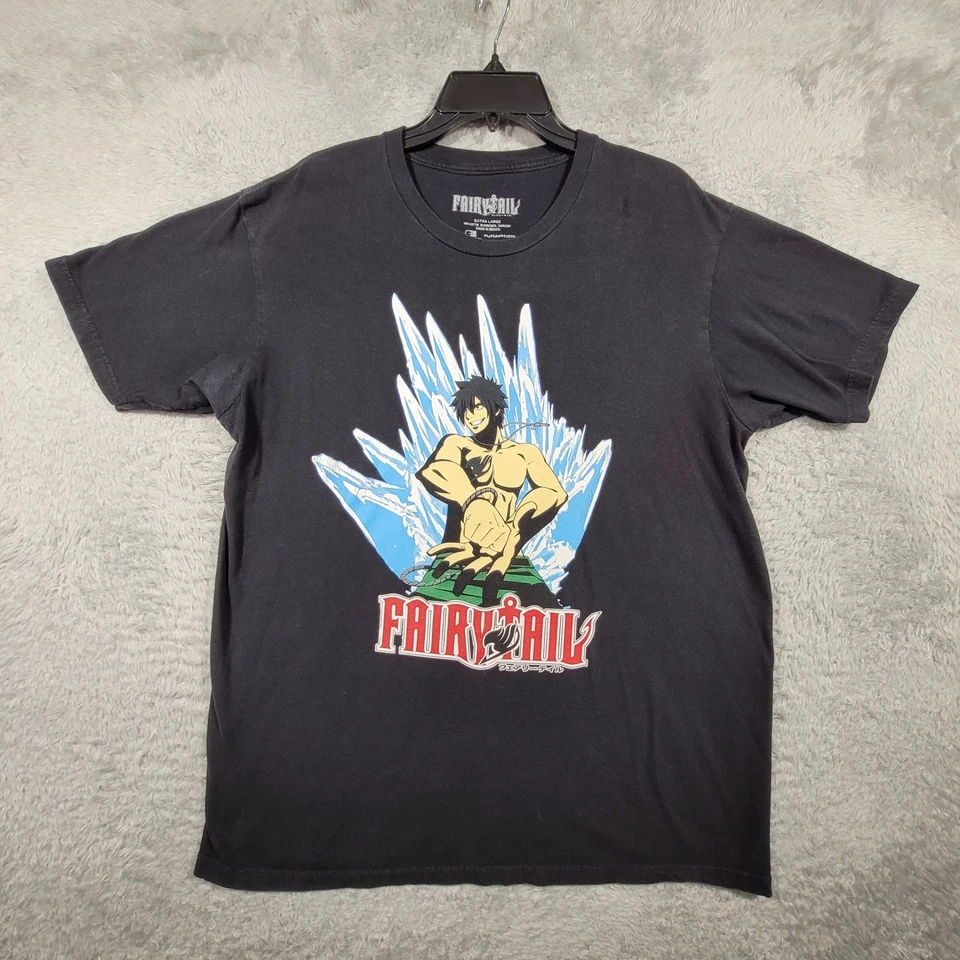 Camiseta negra de anime gris Fairy Tail para hombre XL Funimation * Foto 1 de 4