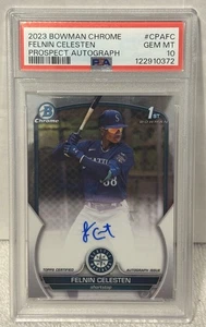 2023 Bowman Chrome Felnin Celesten Auto 1st Prospect Mariners PSA 10 - Foto 1 di 2