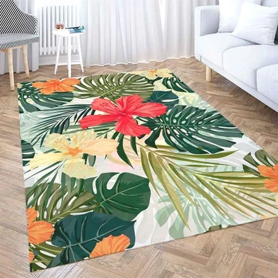Collect Modern Carpets,Farmhouse Area Rug Summer Colorful Hawaiian Pattern Tr... - Image 1 of 4