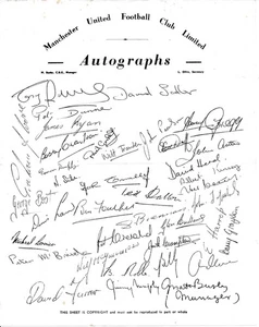 MANCHESTER UNITED - 1950s / 1960s Autograph sheet #2 - Picture 1 of 1