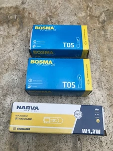 27x Lampe Glühbirnchen 12V 1,2W W2x4,6d (10x NARVA /klar) + (17x BOSMA /matt) - Bild 1 von 2