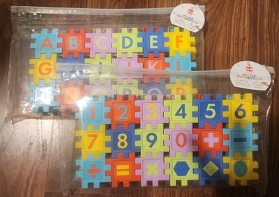 2 Pack 54 Count Puzzle Connectors Numbers And Letters Plastic Case (108 Pcs) - Image 1 of 4
