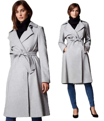 BNWT Karen Millen Grey Coat UK 16 | Women’s Designer Christmas Party Evening - Image 1 of 4