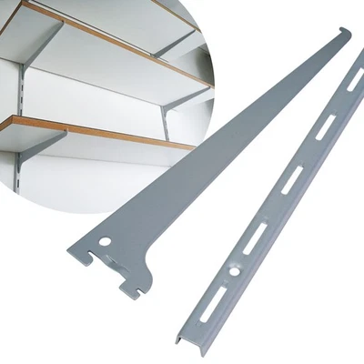 Regal-System Mensola-Muro Wand-Schiene Regal-Träger Console Regal-Winkel IN Grau - Immagine 1 di 4