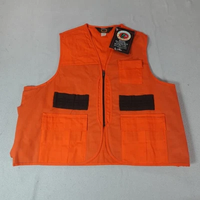 Vintage Red Head Blaze Orange Hunting Vest Mens 2XL USA Shell Loops Blue Bill - Image 1 of 4