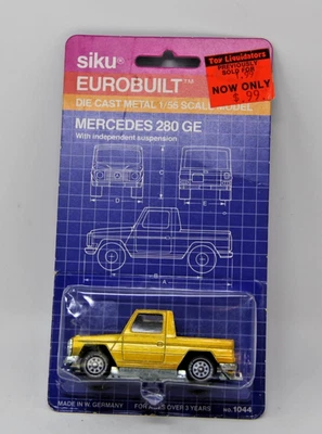 SIKU 1044 VINTAGE MERCEDES- BENZ 280GE 1:55 1982 New On Card Rare Gold VHTF - Image 1 of 4