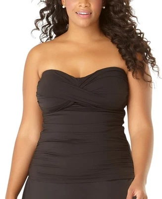 Anne Cole Women's Plus Size Twist-Front Strapless Tankini - Image 1 of 3