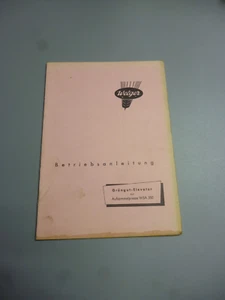 WELGER Grüngut-Elevator zur ASP WSA 350    Original Betriebsanleitung 1958 - Bild 1 von 1