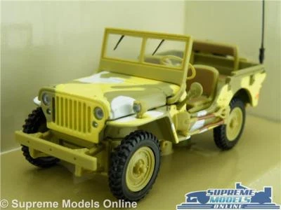 JEEP WILLYS CAR MODEL 1:43 SIZE MILITARY ARMY CARARAMA CAMOUFLAGE OPEN TOP T34 - Image 1 of 4