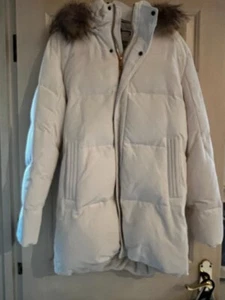 A VGC Baidafei Puffer Coat Hood Fur Lined Zip Up Parka White XXL. A Winter Must! - Picture 1 of 8
