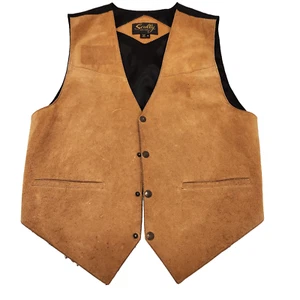Scully Suede Leather Vest Men's Med Brown OKL. Snap Buttons Western Biker Cowboy - Picture 1 of 19