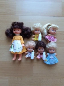 6 ältere Puppen für Puppenstube 14,5cm und 7,5cm groß, Beine beweglich - Bild 1 von 1