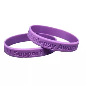 10 - I Support Epilepsy Awareness Bracelets - Medical Grade Silicone - Picture 1 of 1