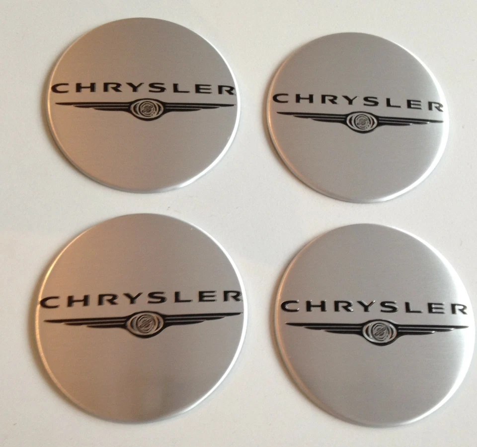 4 Chrystler Sticker 58mm Silver Emblems Logo Hubcap 45-Ch - Image 1 of 1