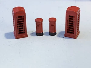 N Gauge N Scale Telephone box & Postbox set Phonebox Phone box