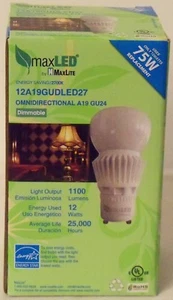 Maxlite maxLED 12A19GUDLED27, Energy Star, 75W Replacement, Dimmable - Picture 1 of 5